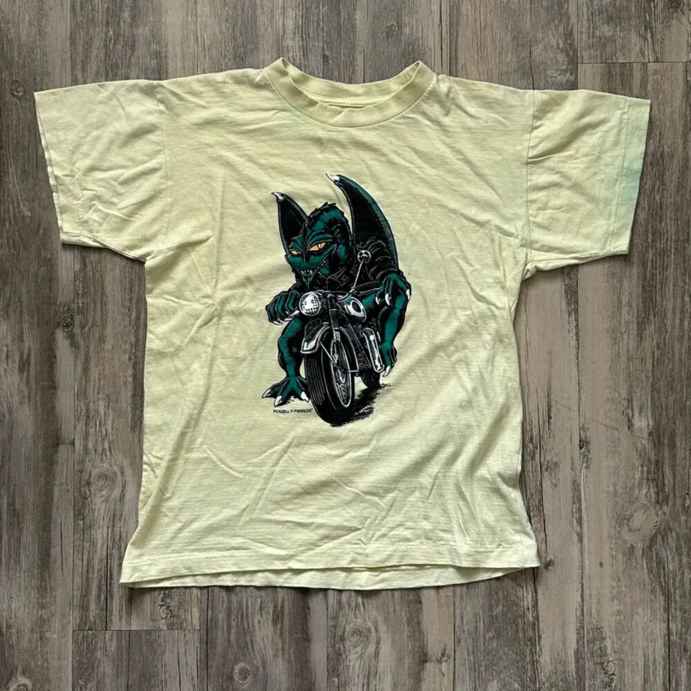 Vintage 80s Powell Peralta Steve Caballero Dragon Biker Tee Size Small Skater
